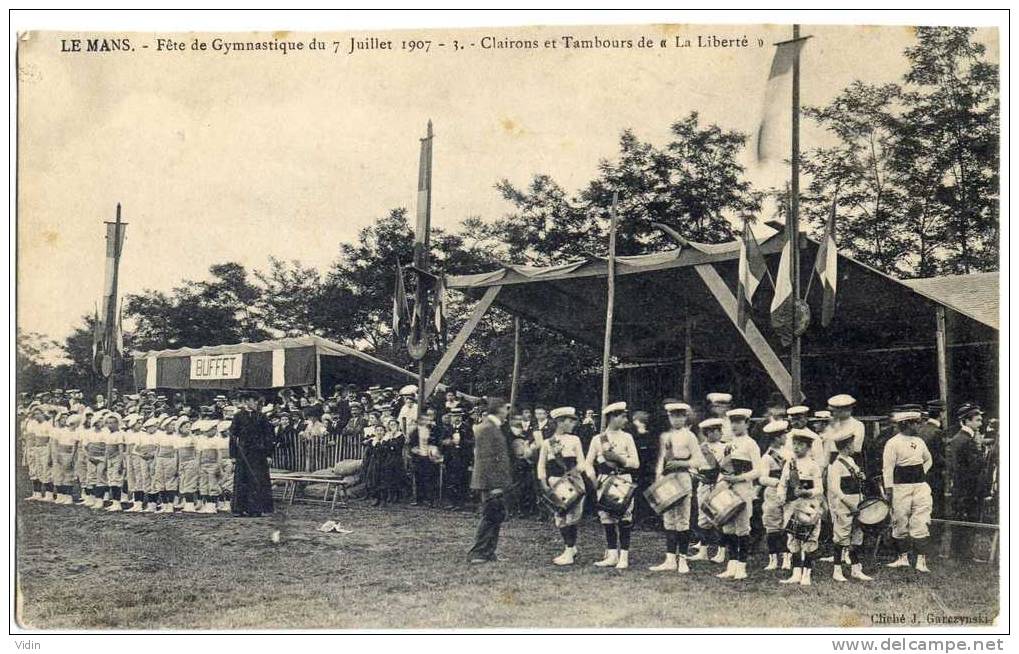 LE MANS LOT DE 13 Cartes-photos Et Cartes Postales FETE DE LA GYMNASTIQUE 1907 - Le Mans