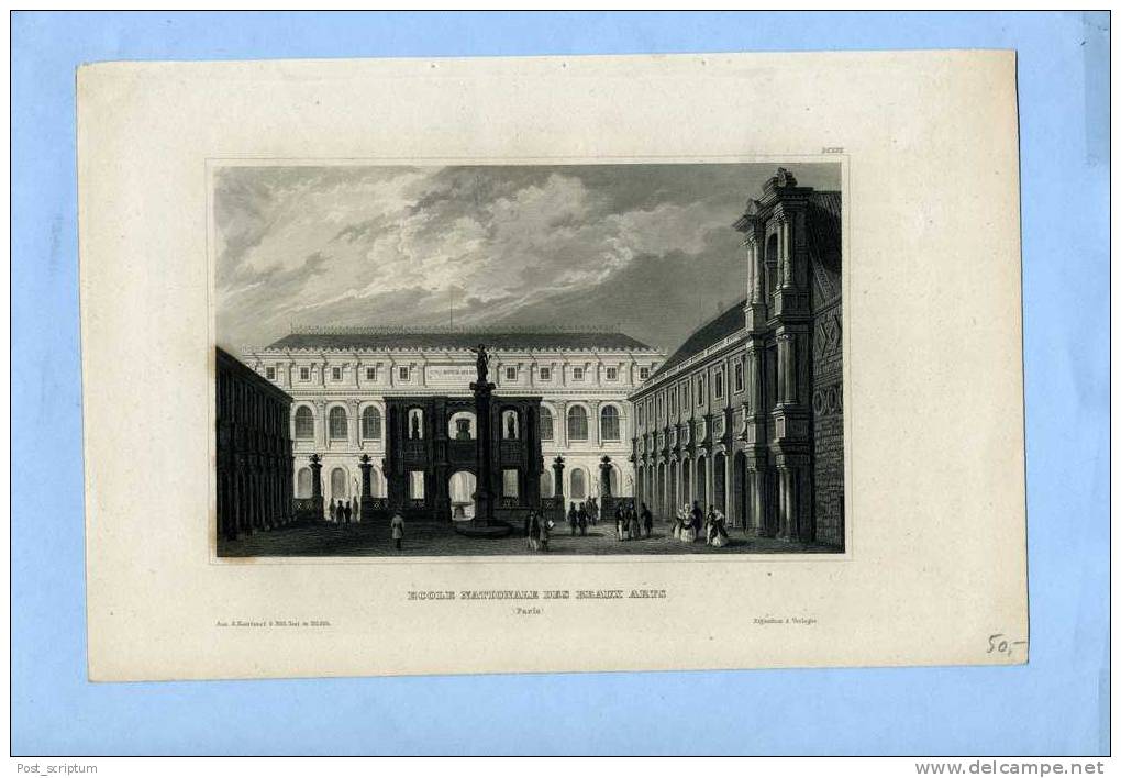 Gravure Hors Texte : Paris, Ecole Nationale Des Beaux Arts - Estampes & Gravures