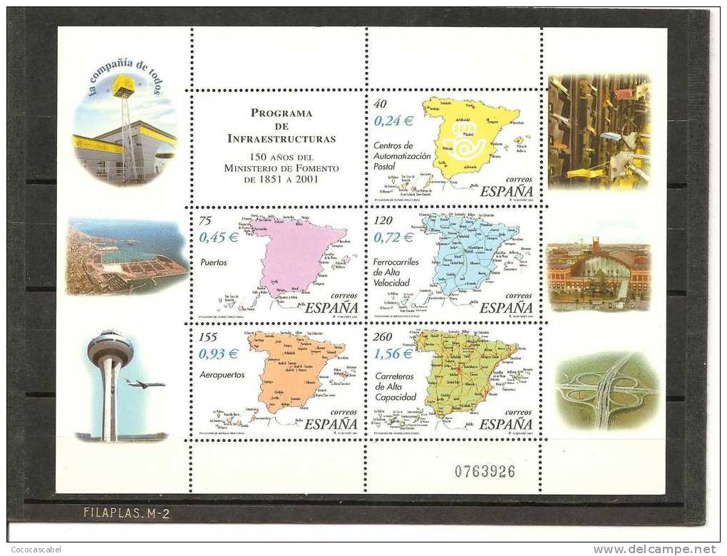 España/Spain-(MNH/**) - Edifil 3855 - Yvert  3410-14 - Blocks & Sheetlets & Panes