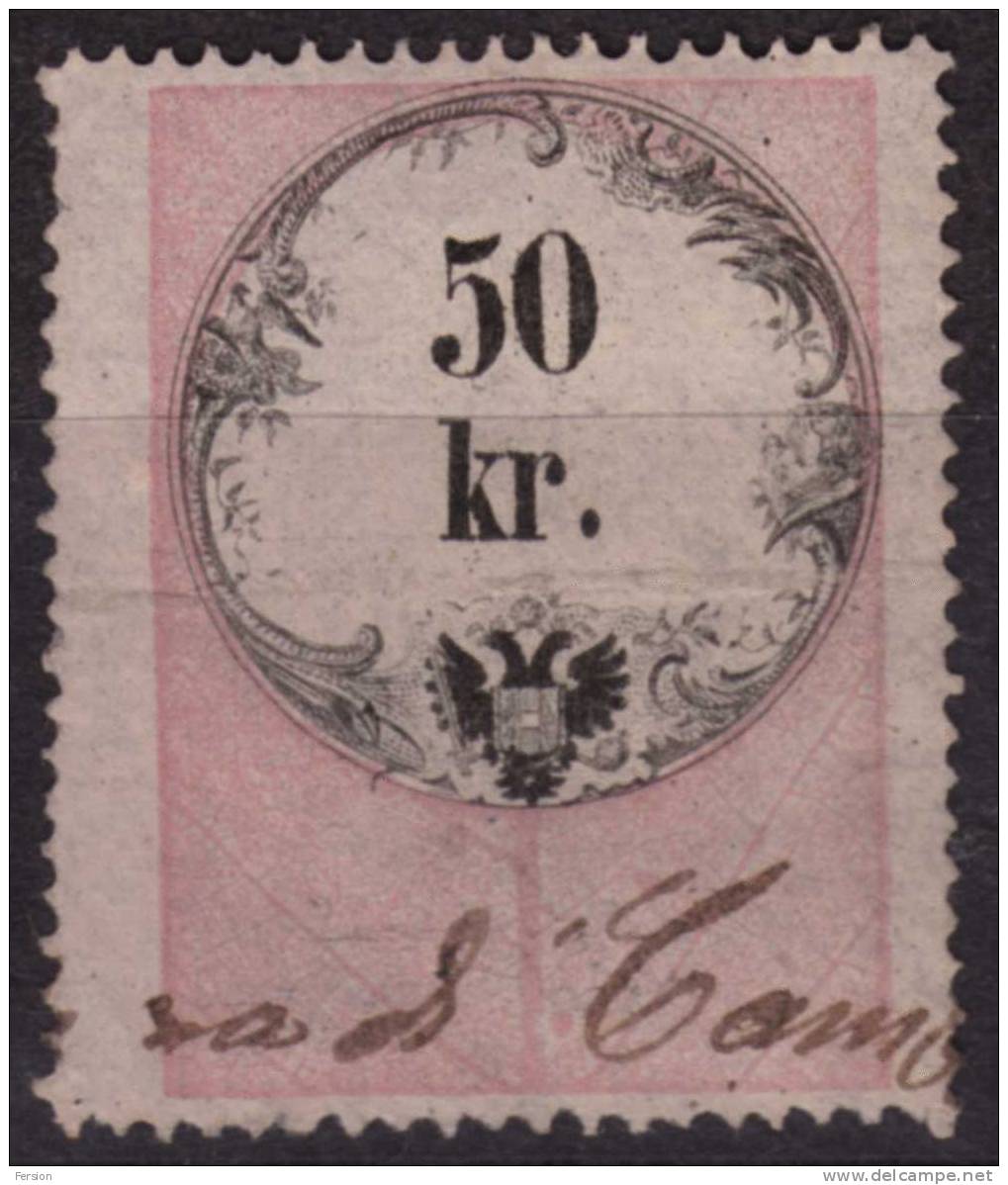 1858-1866 Austria Lombardia Venezia - Revenue Stamp - 50 Kr - Fiscale Zegels