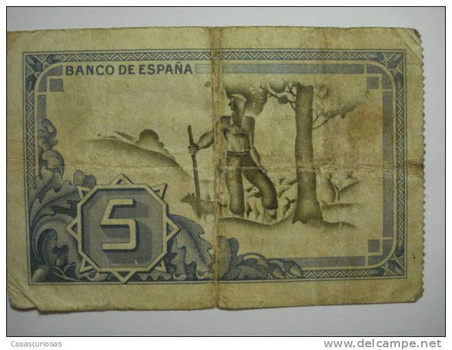 480 5 PESETAS  BILLETE BILBAO REPUBLICA ESPAÑOLA AÑO 1937 - ESPAÑA SPAIN ESPAGNE SPANIEN SPANJE - 5 Peseten