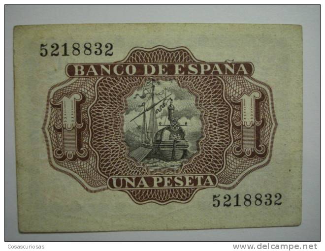 486  1 PESETA SIN SERIE ESCASA MARQUES DE SANTA CRUZ AÑO 1953 - ESPAÑA SPAIN ESPAGNE SPANIEN SPANJE - 1-2 Peseten