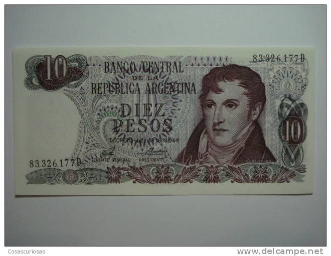 522 ARGENTINA 10 PESOS UNCIRCULATED   YEAR 1973  - OTHERS IN MY STORE - MAS EN MI TIENDA - Argentine