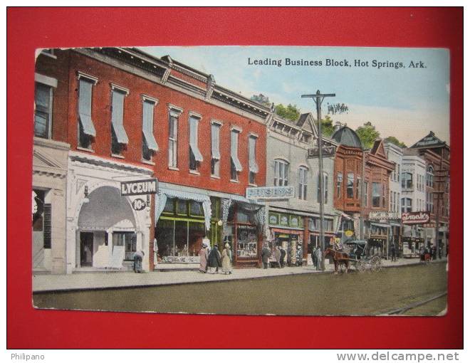 Theatre-----  Hot Springs  AR  Business Block  Lyceum Theatre   1917 Cancel  ==== ====  Ref 207 - Hot Springs