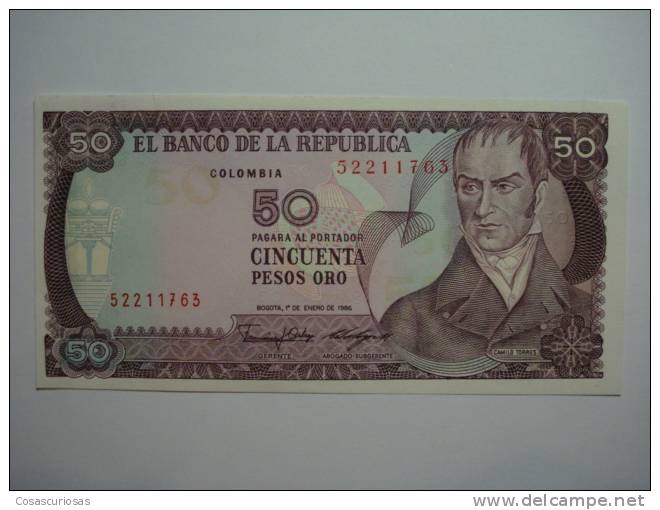 554 COLOMBIA 50 PESOS  IN UNC    YEAR AÑO 1986   - OTHERS IN MY STORE - Colombie