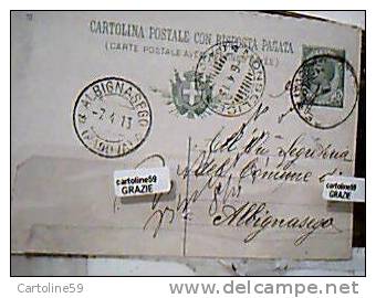 INTERO POSTALE CON RISPOSTA PAGATA  5 Ct  Mill.10  DA MONSELICE PD X ALBINASEGO  1913 DE5761 - Interi Postali