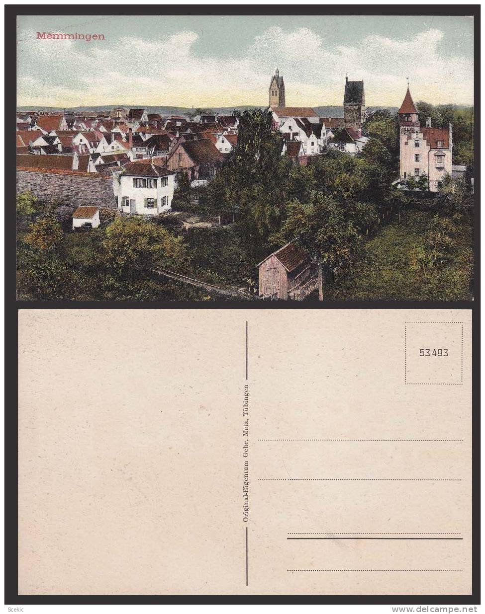 GERMANY MEMMINGEN PANORAMIC VIEW OLD POSTCARD - D10211 - Memmingen