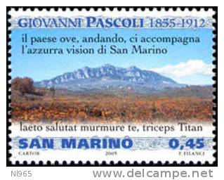 REPUBBLICA DI SAN MARINO - ANNO 2005 - POETA GIOVANNI PASCOLI VALORI 4 - NUOVI MNH ** - Ongebruikt