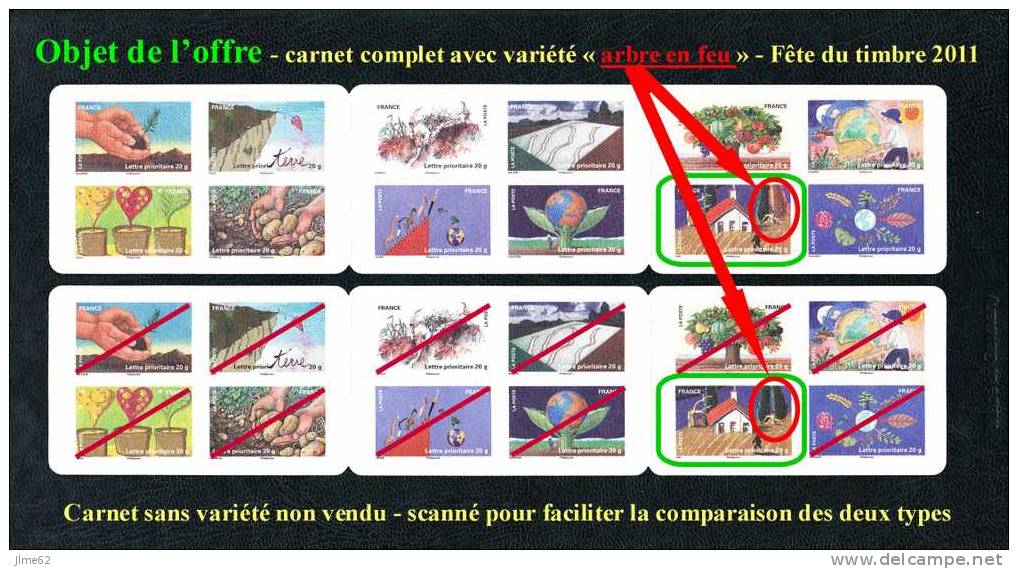 SUPERBE - Variété "ARBRE En FEU" TP N° 11 Fête Du Timbre 2011 - Carnet Complet - Etat NEUF LUXE*** - A VOIR!!! - Tag Der Briefmarke