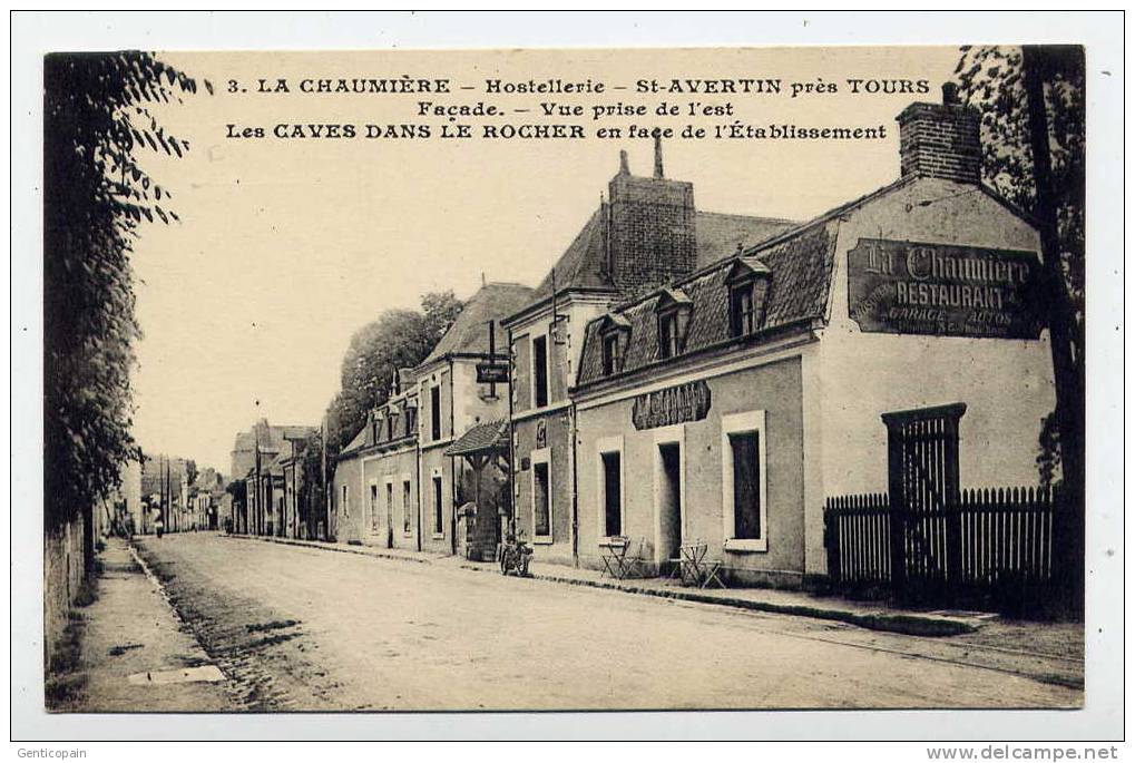 Q23 - SAINT-AVERTIN - La Chaumière - Hostellerie  Les Caves Dans Le Rocher En Face (carte Publicitaire - Voir Le Verso) - Saint-Avertin
