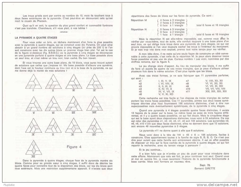 Le jeu des Pyramis Bernard Girette 1979 Les Jeux du Manoir Imaginaire Jeux Descartes