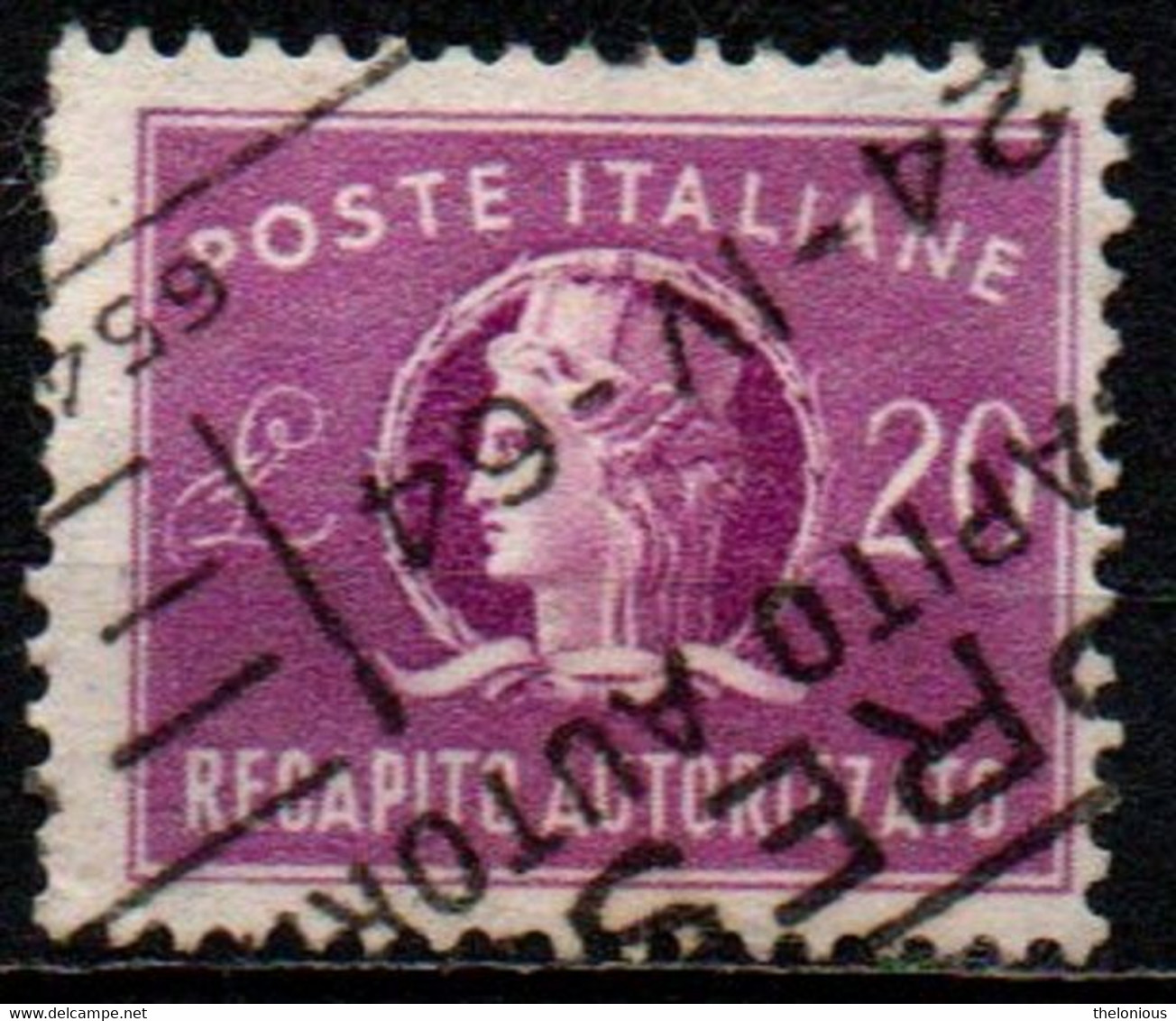 # 1955 Italia Repubblica Recapito Autorizzato Da Lire 20 Usato Filigrana Stelle - Taxe