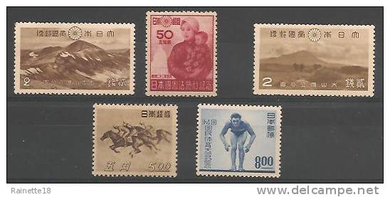 Japon        283-299-366-383-428 Tous Xx - Unused Stamps