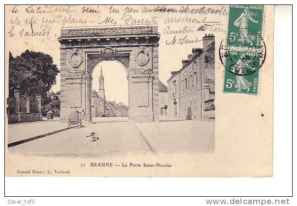 Beaune : Porte Saint-Nicolas (Editeur Grand Bazar Voiland, N°22)) - Beaune