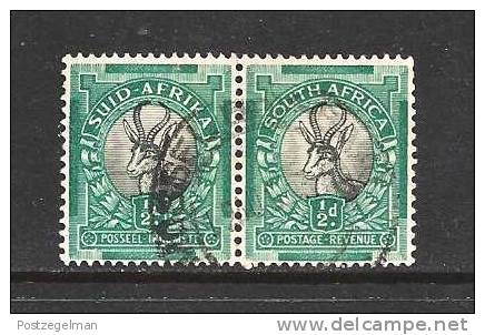 SOUTH AFRICA UNION 1947 Used Pair Definitives 1/2d Hyph. Screened  SACC-113  #12184 - Gebraucht