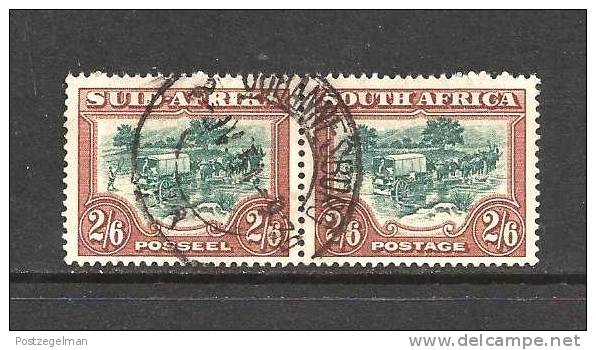 SOUTH AFRICA UNION 1947 Used Pair Definitives 2 Sh-6d Hyph. Screened  SACC-120  #12191 - Gebraucht