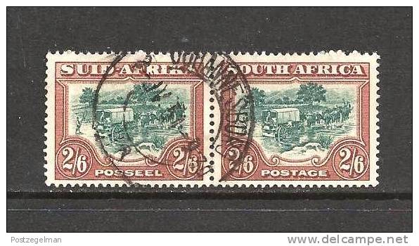 SOUTH AFRICA UNION 1947 Used Pair Definitives 2 Sh-6d Hyph. Screened  SACC-120  #12191 - Used Stamps