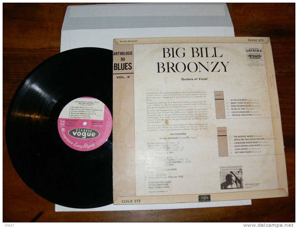 BIG BILL BROONZY ANTHOLOGIE DU BLUES  EDIT VOGUE - Blues