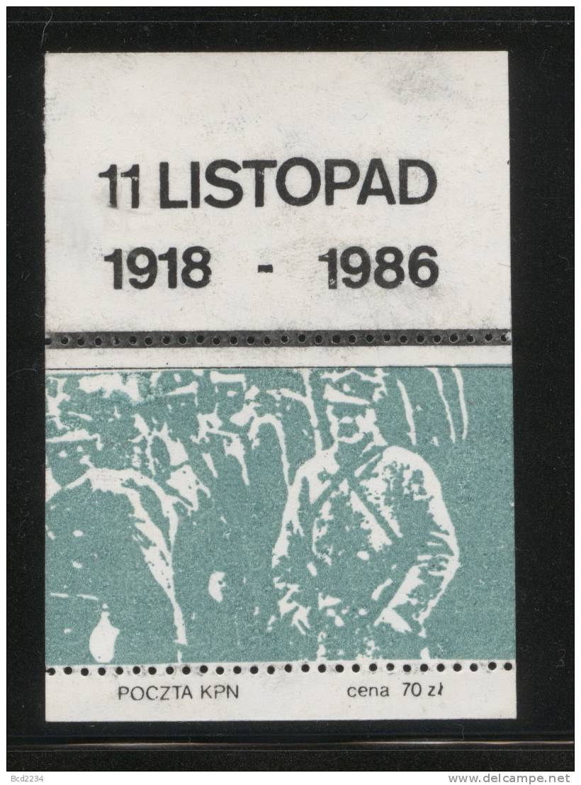 POLAND SOLIDARNOSC SOLIDARITY KPN 1986 11 NOVEMBER INDEPENDENCE FROM AUSTRIA GERMANY RUSSIA (SOLID0208/0472) Pilsudski - Fantasy Labels