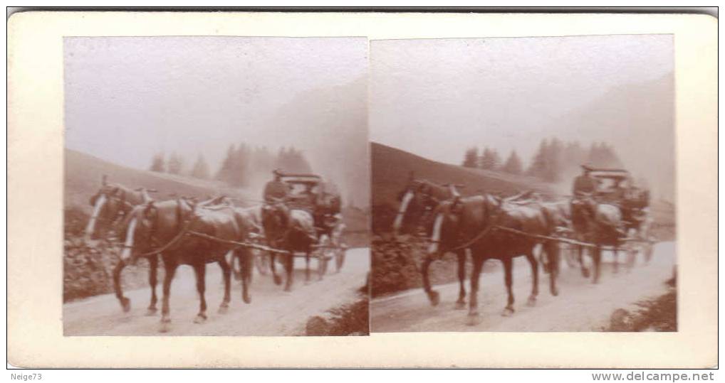 Intéressante Vues Stéréoscopique Sur Le Thème De L´Alpinisme - Sur La Route De Bernina Pass - Suisse - Grisons - 1903 - Sonstige & Ohne Zuordnung