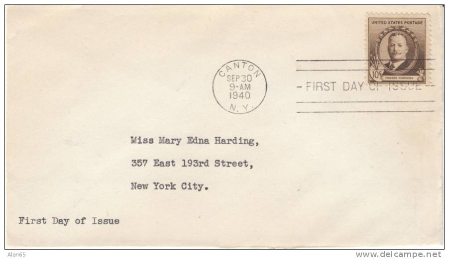 #888 10-cent Frederic Remington, Artist,  Famous American Series On First Day Cover - 1851-1940