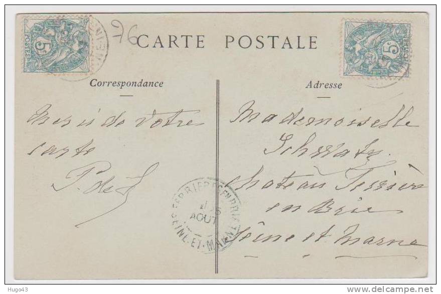 (RECTO/VERSO) - HARFLEUR - LE CLOCHER EN 1904 - Harfleur