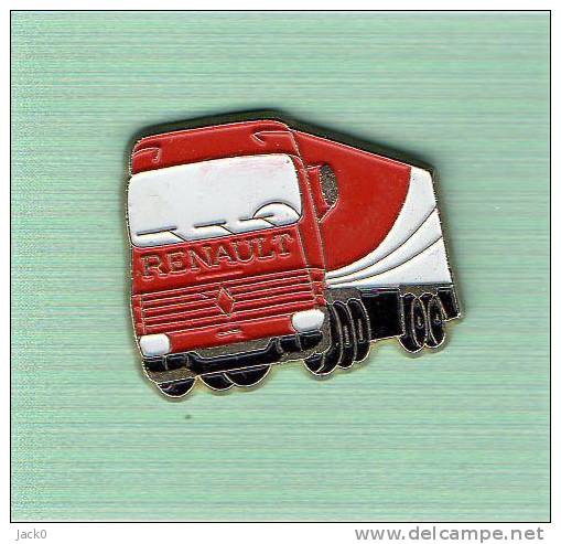 Pin´s  Transport, Automobile  RENAULT  Camion  Rouge  Et  Blanc - Renault