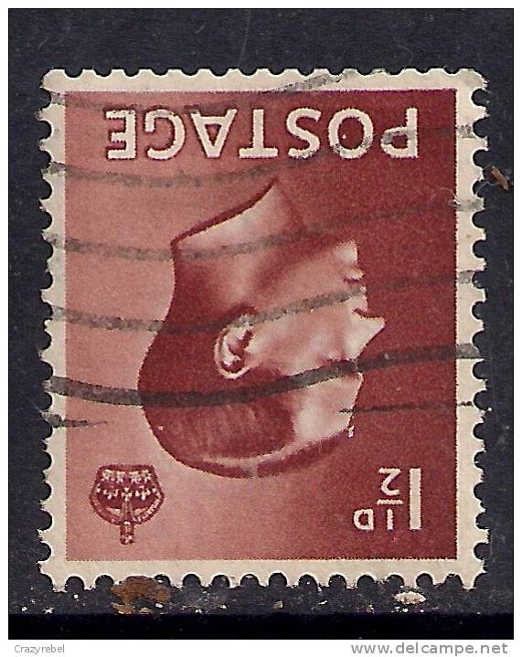 GB 1936 KEV111 1 1/2d INVERT WMK USED SG 459wi (B24) - Used Stamps