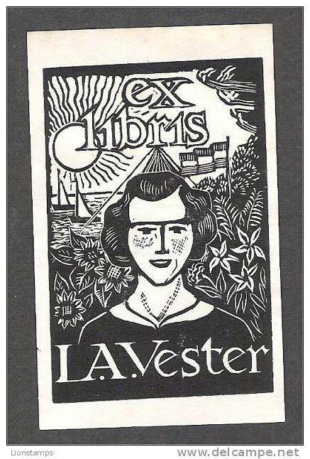 EL 69  - Lady By Joh. Van Hell - Ex-libris