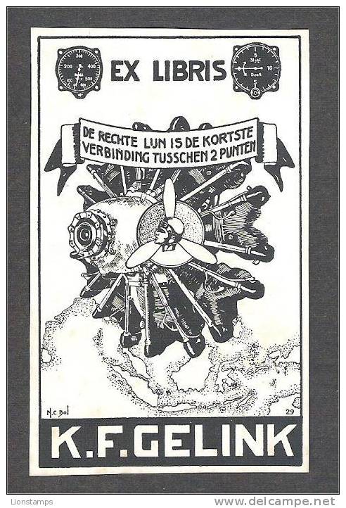 EL 132 - Aviation By N.C. Bol - Bookplates