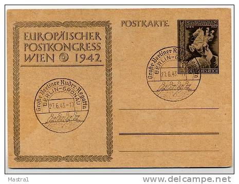 DR  P294b  Postkarte Sost. RUDER-REGATTA BERLIN 1943 - Rudersport