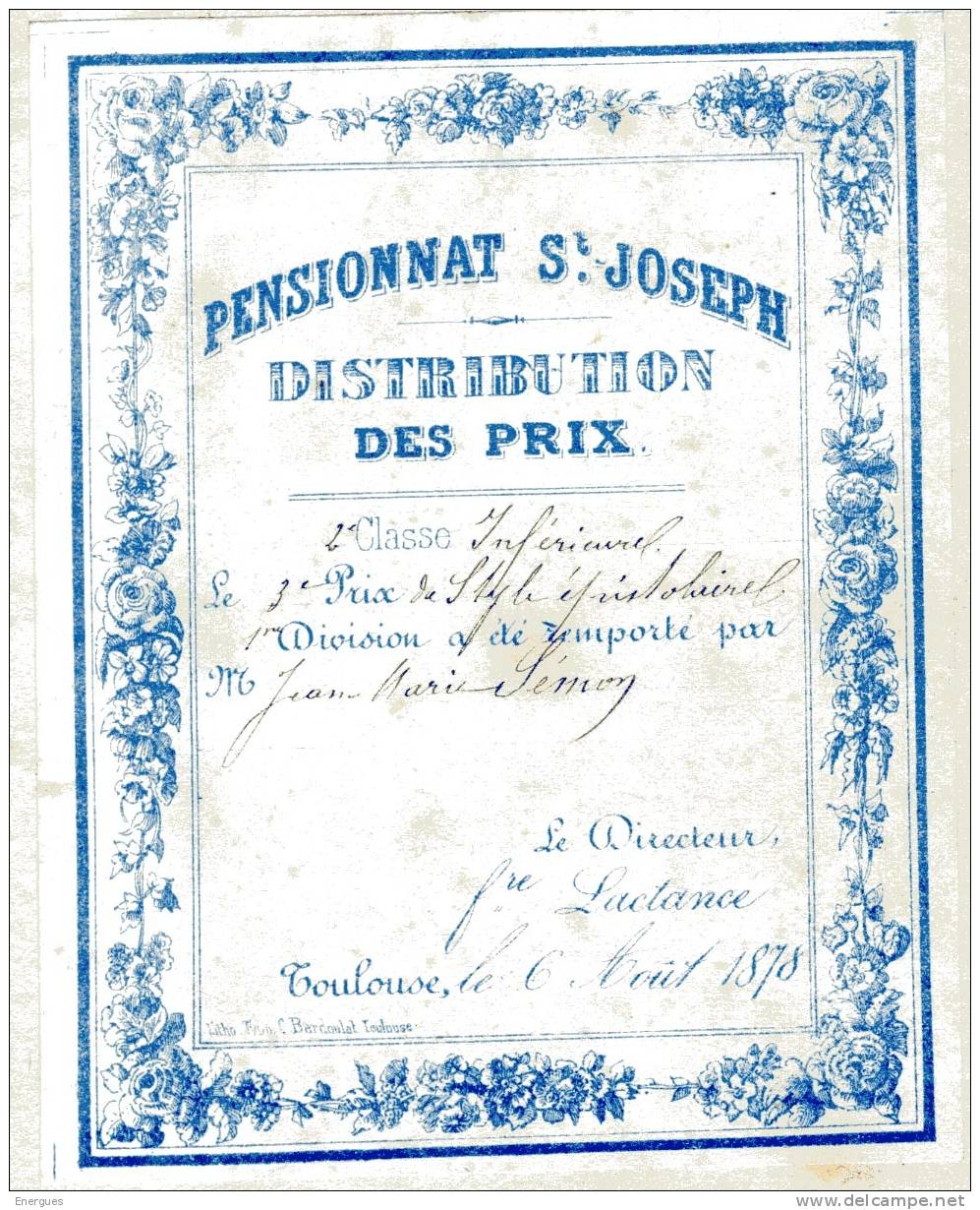 Ambassade De Samuel Turner,Thibet, Bouthan, 1877, Rigaud, éditeur,distribution Des Prix, St Joseph,Toulouse - 1801-1900