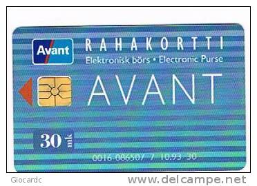 FINLANDIA (FINLAND) - AVANT (CHIP) -  PUBLIC CARD 30 MK RAHAKORTII    CODE 0016 EXP.10.93 - USED  - RIF. 3930 - Finland