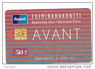 FINLANDIA (FINLAND) - AVANT CHIP - PUBLIC CARD 50 MK TOIMIRAHAKORTII CODE 0009 / 22393 10.93 TIR. 5400 -USED-RIF.3934 - Finnland