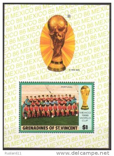 Fussball Football Soccer St Vincent Grenadines Bl 16 1986 World Cup In Mexico MNH ** - 1986 – Mexique