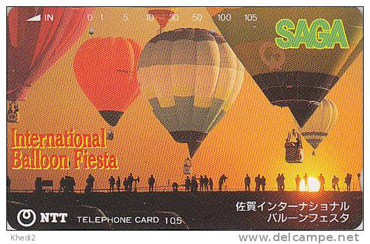 Télécarte Japon / NTT 391-104 - Typo LJ8ZRI - MONTGOLFIERE - BALLOON Fiesta Japan Phonecard - BALLON Telefonkarte - 35 - Sport