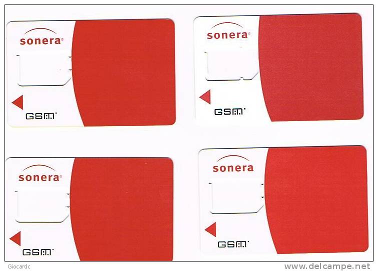 FINLANDIA (FINLAND) - SONERA (GSM) - SIM CARDS WITHOUT CHIP    -  LOT OF 4 DIFFERENT  -  RIF. 3956 - Finnland