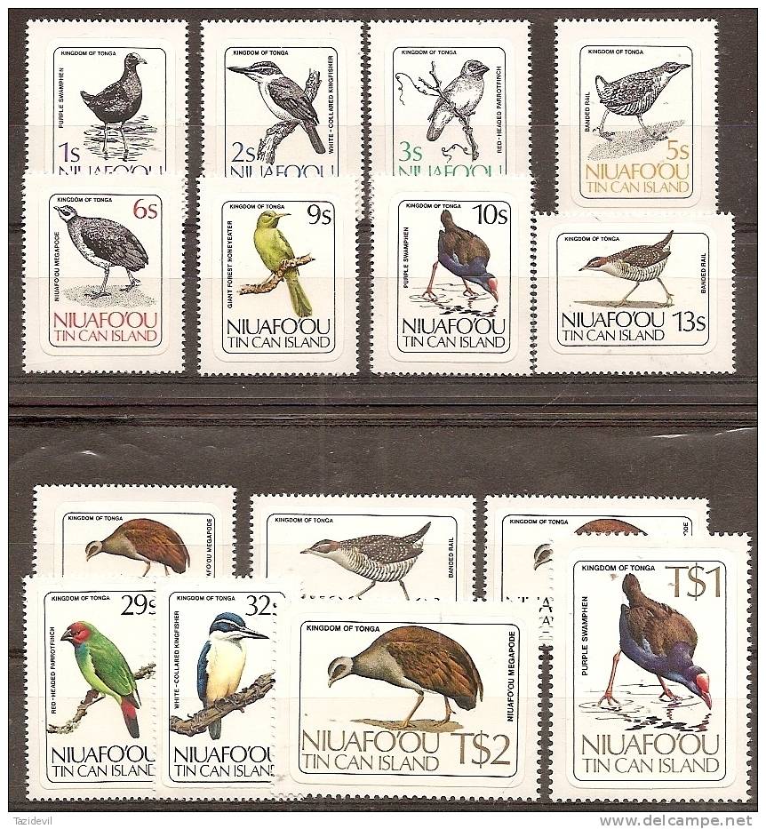 TONGA, NIUAFO'OU - 1983 Birds Set Of 15. Scott 27-41. MNH ** - Tonga (1970-...)