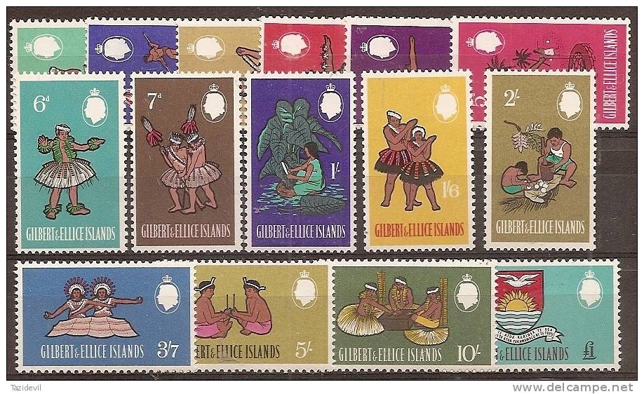 GILBERT &amp; ELLICE ISLANDS - 1965 Islanders Set Of 15. Scott 89-103. MNH ** - Îles Gilbert Et Ellice (...-1979)