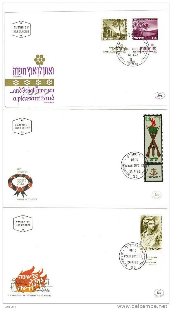 Filatelia - FDC ISRAELE LOTTO DI 11 BUSTE PRIMO GIORNO ANNI 1968/1973 ALCUNE RIPETUTE -ISRAEL FIRST DAY COVER BEST PRICE - FDC