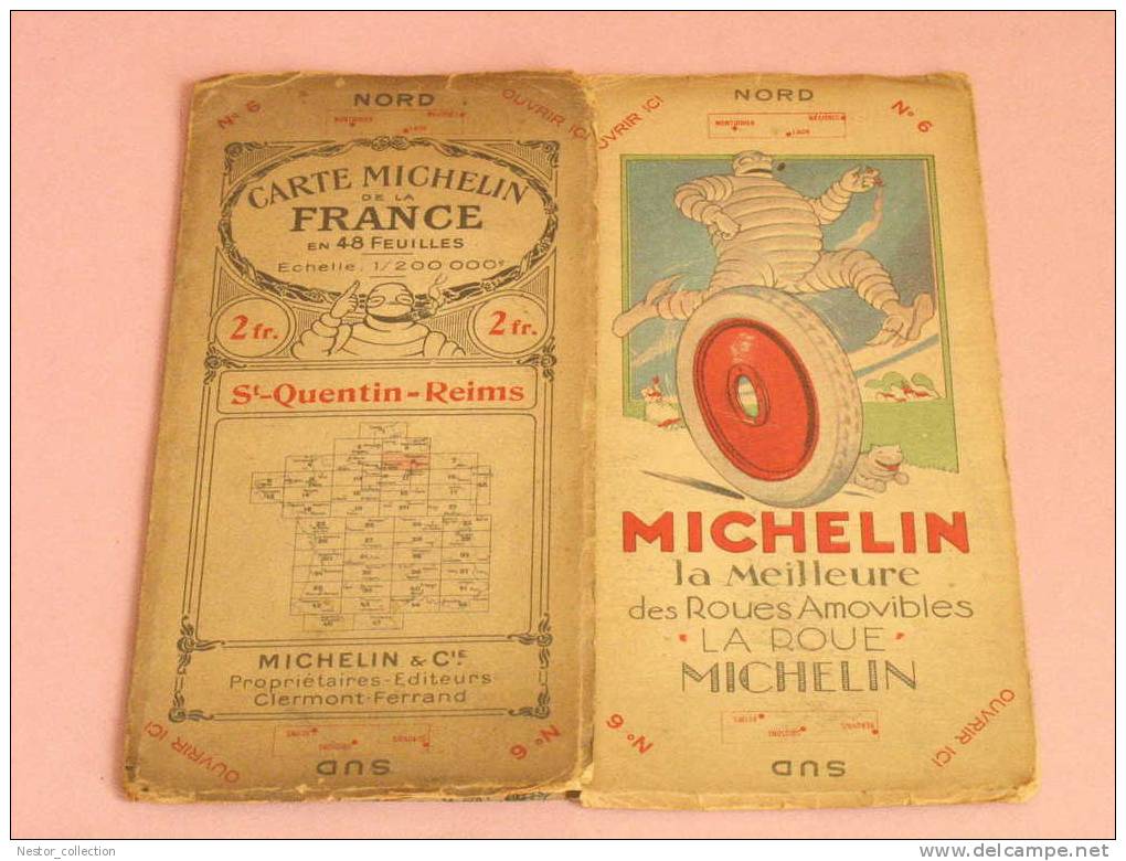 Carte MICHELIN France Ancienne N° 6 St Quentin Reims - Roadmaps