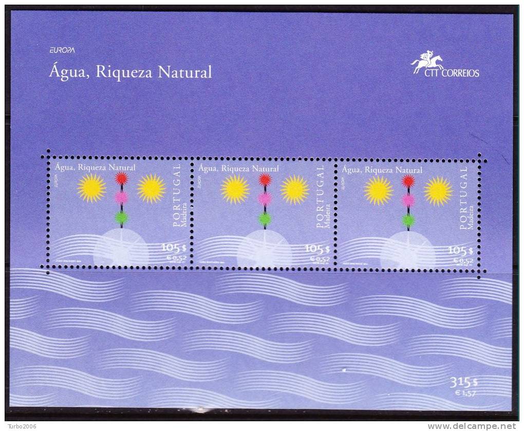 MADEIRA 2001 Europe CEPT Water Block-issue Mi. B 23 MNH - Madeira