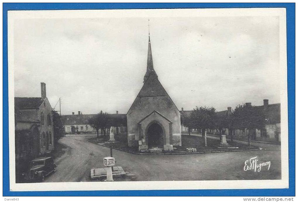 CPSM PF - LOIRET - BIGNON MIRABEAU - LA GRANDE PLACE ET L'EGLISE - CITROEN ROSALIE - PHOTO-EDITION MIGNON / 3183 - Autres & Non Classés