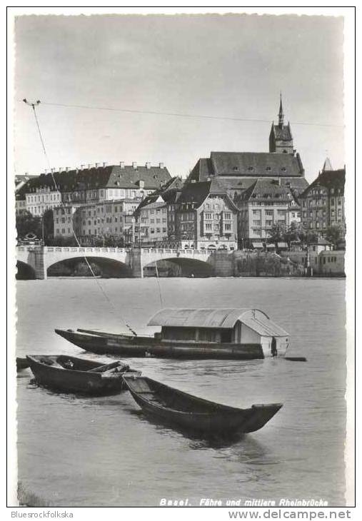 Basel Tahre Und Mittlere Rheinbrucke 1953 - Albanien