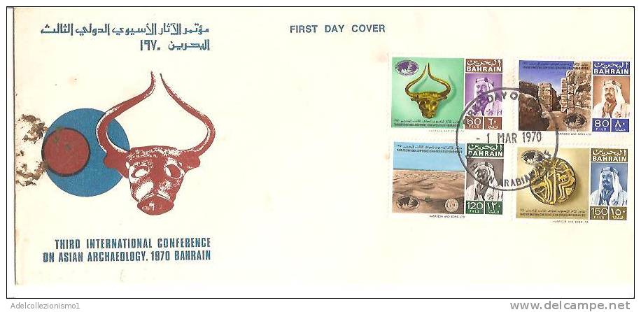 57293)lettera F.d.c. Bahrain Serie Third International Conference 1970 Con 4 Valori + Annullo - N°174-77 - Bahrein (1965-...)