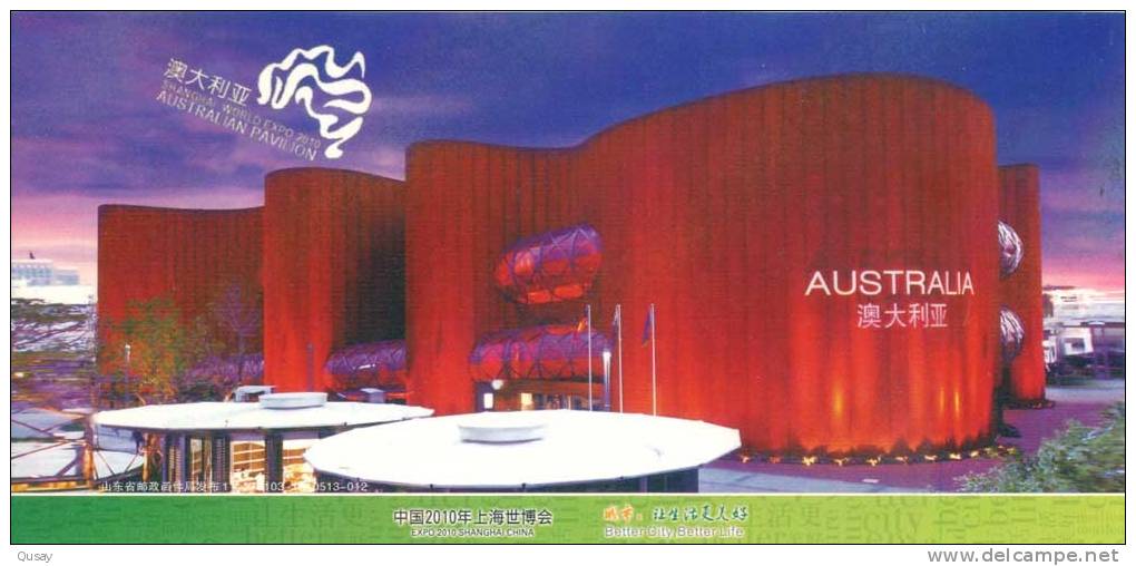 Australia Pavilion , 2010 Shanghai Expo    ,   Prepaid Card  , Postal Stationery - 2010 – Shanghai (Chine)