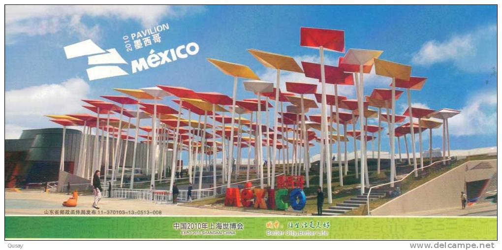 Mexico   Pavilion , 2010 Shanghai Expo    ,   Prepaid Card  , Postal Stationery - 2010 – Shanghai (Chine)