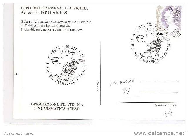 57314)cartollina Illustratoria Acireale - Il Carnevale '99 - Acireale