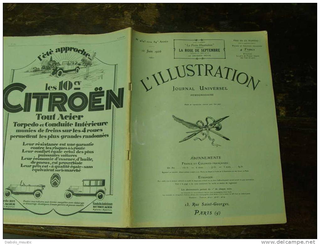 +1926 Révolution PORTUGAL ;Pologne ;Collection DECOURCELLE ;Salon Art Déco ; Prix De ROME ;Théâtre JUIF ; SOUDAN ; Golf - L'Illustration