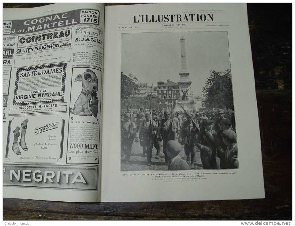 +1926 Révolution PORTUGAL ;Pologne ;Collection DECOURCELLE ;Salon Art Déco ; Prix De ROME ;Théâtre JUIF ; SOUDAN ; Golf - L'Illustration